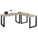 Bureau lona h. 76 x l. 160 x p. 160 cm noir / sonoma eiche