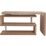 Bureau modulable design en bois clair ch�ne l140 - 214 cm max