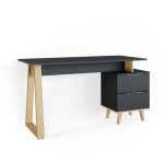 Bureau nautica, anthracite, 138 x 60 cm avec tiroirs, l, vicco
