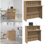 Bureau r�ception ch�ne artisanal 100x50x103, 5cm bois ing�nierie - comptoir de r�ception - bureau artisanal ...