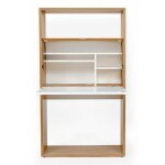 Paris prix - bureau secrétaire design 'loma' 157cm blanc & chêne Paris prix - bureau secrétaire design 'loma' 157cm blanc & chêne