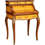 Bureau de secrtaire en placage de bois finition noyer enrichi d'incrustations spciales entirement ...