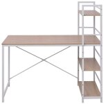 Bureau table meuble travail informatique avec bibliothque  4 niveaux chne