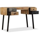 Helloshop26 - bureau table meuble travail informatique teck de rcupration massif 110 cm