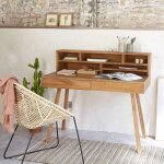 Berah getah - bureau en bois teck massif 110 cm
