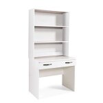 Bureau avec tiroir pour chambre ou bureau avec support blanc biblioth�que poste de travail informatique ...