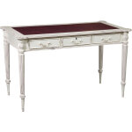 Biscottini - bureau vintage 126x75x65 bureau en bois et plateau en cuir bureau ancien bureaux classiques ...