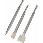 Burins sds plus, set 3 (burin large, burin plat, burin pointu) pour perceuses lgres et marteaux  percussion ...