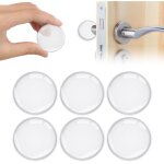 But�e de poign�e de porte murale, 6pcs but�e de porte adh�sive transparentes butoirs de porte en silicone ...