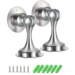 But�e de porte magn�tique en acier inoxydable en 2 parties pour montage mural ou au sol - aucun per�age ...