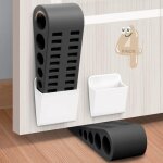 But�e de porte mobile, noire, 12, 84, 53, 2 cm, lot de 4, but�e de porte, cale de porte anti - pincement, ...