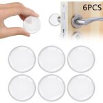 Butes de porte murales blanches, lot de 6 butes de porte auto - adhsives en silicone, butes de porte ...