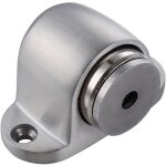 Butoir de porte magn�tique , en m�tal bross� - sur pied