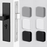 Butoir de porte mural grand 6 pi�ces tampon de porte autocollant en caoutchouc blanc / noir / gris 45mm�45mm ...