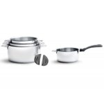 De buyer - srie de 4 casseroles inox 14 / 16 / 18 / 20cm + 1 queue + 2 anses 3491. 04