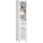 Sobuy - meuble colonne de salle de bain avec 1 porte en ploy rotin, 1 tiroir et 3 tages rangement haut ...