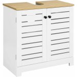 Meuble sous - lavabo compact ? armoire de salle de bain avec tagres rglables et dcoupe pour siphon, ...