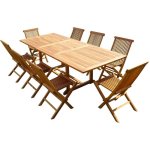 C&l jardin - ensemble salon de jardin en teck aspect huilé aedan 8 chaises jumak C&l jardin - ensemble salon de jardin en teck aspect huilé aedan 8 chaises jumak