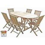 C&l jardin - ensemble salon de jardin en teck solo 6 chaises - bundle huile C&l jardin - ensemble salon de jardin en teck solo 6 chaises - bundle huile