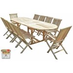 C&l jardin - salon de jardin en teck henua 8 chaises 2 fauteuils - bundle huile C&l jardin - salon de jardin en teck henua 8 chaises 2 fauteuils - bundle huile
