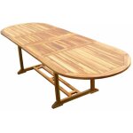 C&l jardin - table ovale en teck aspect huilé haasi l. 200 - 300 p. 100 cm C&l jardin - table ovale en teck aspect huilé haasi l. 200 - 300 p. 100 cm