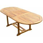 C&l jardin - table ovale en teck aspect huilé munggi l. 180 - 240 p. 100 cm C&l jardin - table ovale en teck aspect huilé munggi l. 180 - 240 p. 100 cm