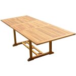 C&l jardin - table rectangulaire en teck aspect huilé aedan l. 180 - 240 p. 100 cm C&l jardin - table rectangulaire en teck aspect huilé aedan l. 180 - 240 p. 100 cm