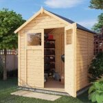 Alpholz - cabane � outils alisha naturel , 14 mm �paisseur de paroi 202 x 191 cm