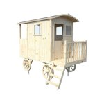 Cabane roulotte en bois sur pilotis pour enfants carry