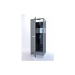 Sanitaire ? cabine de douche carr�e 80x80 cm ? verre fum� 5 mm ? aluminium gris anthracite ? receveur ...