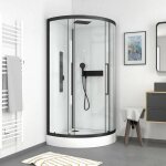 Marwell - cabine de douche 1 / 4 de cercle rond - 90x90x217cm - factory 2 round