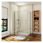 Aica sanitaire - aica cabine de douche 106x80x187cm porte de douche pivotante avec 1 �l�ment fixe et ...