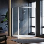 Sirhona - cabine de douche 140x90x185 cm - verre tremp 5mm - cadre en aluminium - porte extensible - ...