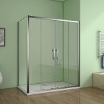 Cabine de douche 160x70x190cm porte de douche � l'acc�s au centre + paroi lat�rale