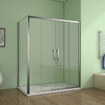 Cabine de douche 160x90x190cm porte de douche � l'acc�s au centre + paroi lat�rale
