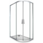 Giorgy - cabine de douche de 6 mm angulaire semi - circulaire avec profil chrom, compris de receveur ...