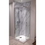 Cabine de douche 65 x 65 cm ouverture d'angle avec entr�e facile hauteur 200 cm en verre tremp� - frascio ...