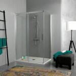 Kiamami valentina ? cabine de douche 70x120 cm ? verre tremp� transparent 6mm ? ouverture coulissante ...