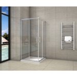 Cabine de douche 80x80x195cm en 6mm verre anticalcaire porte de douche coulissante l'accs d'angle