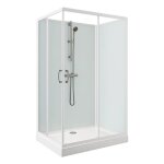 Cabine de douche izi glass2 leda carr�e - portes coulissantes - verre transparent - 90 x 90 cm