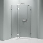 Bernstein - cabine de douche d'angle pentagonale en verre trempé 8mm, paroi de douche en coin avec porte ... Bernstein - cabine de douche d'angle pentagonale en verre trempé 8mm, paroi de douche en coin avec porte ...
