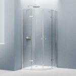 Bernstein - cabine de douche d'angle quart de cercle verre trempé 8mm, paroi de douche en coin 2 portes ... Bernstein - cabine de douche d'angle quart de cercle verre trempé 8mm, paroi de douche en coin 2 portes ...