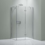 Bernstein - cabine de douche d'angle en verre tremp� s�curitaire esg 8mm, paroi de douche en coin 2 portes ...