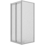 Idralite - cabine de douche angulaire fixe + saloon 2 portes pivotantes verre opaque h 198 mod. west ...