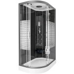 Home deluxe - cabine de douche black pearl avec douche  effet pluie couleur : noir, dimension : 120 ...