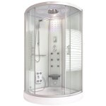 Home deluxe - cabine de douche avec cascade et massage dorsal white pearl couleur : blanc, dimension ...