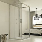 Idralite - cabine de douche coulissante en forme u verre transparent h 198 mod. evolution trio 80x100x80 ... Idralite - cabine de douche coulissante en forme u verre transparent h 198 mod. evolution trio 80x100x80 ...