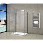 Cabine de douche en forme u 100x80x80x190cm une porte de douche coulissante + 2 parois lat�rales