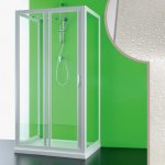 Idralite - cabine de douche en forme u en acrylique mod. mercurio 80x120x80 cm avec ouverture latrale ...