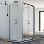 Cabine de douche en forme u saloon verre opaque h 185 mod. sintesi trio 2 portillons 90x80x90 cm rectangulaire ...